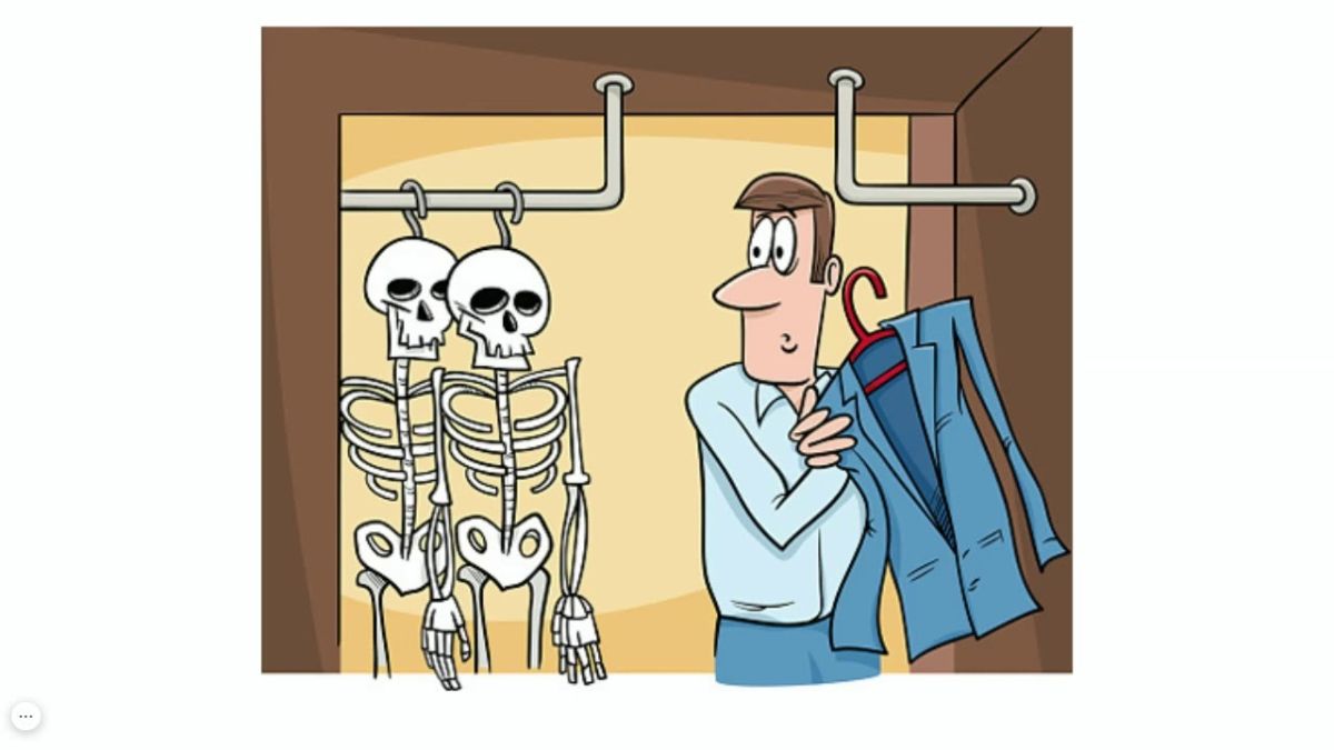 Скелет в шкафу карикатура