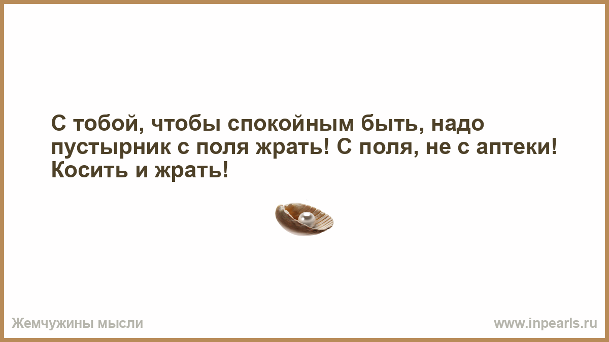 Я носил твоих. С тобой чтобы спокойным быть надо пустырник с поля. Надо пустырник с поля жрать. Чтоб с тобой спокойным быть надо жрать пустырник. Люди не меняются меняются носки труселя.